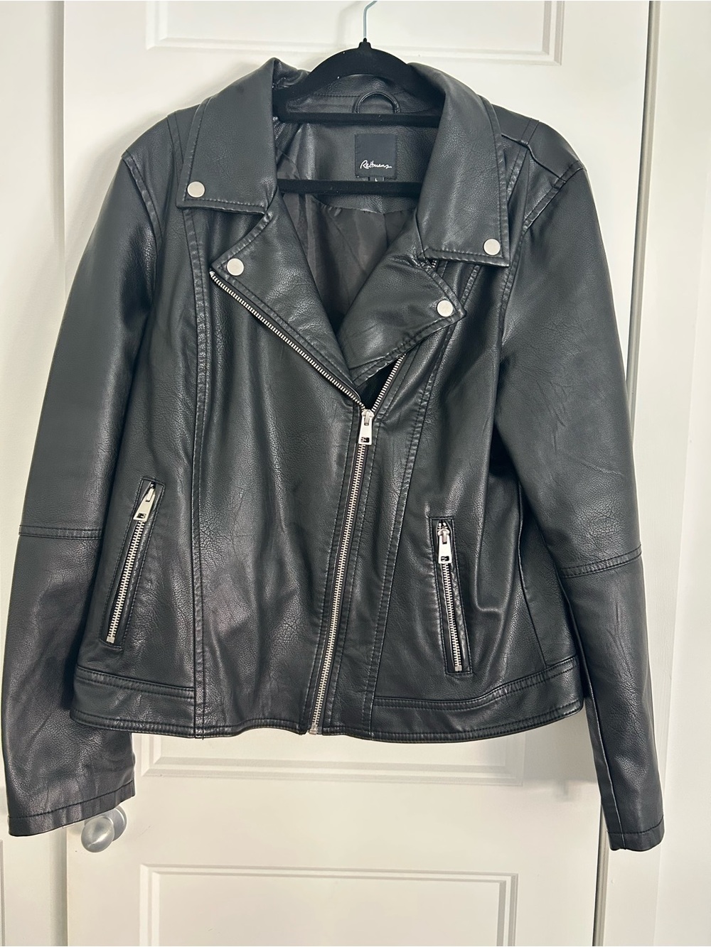 Black Faux Leather Moto Jacket